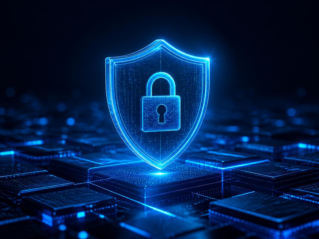 Abstract blue security shield representing verified Roblox acquisitions
